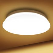 LE Deckenlampe 18W, LED Deckenleuchte Bad 1200LM Ø28cm 5000K für Badezimmer Flur Küche Wohnzimmer Schlafzimmer Balkon Licht, Rund Kaltweiß Badezimmerlampe, LED Panel Flach Lampe, IP20 Badlampe Leuchte