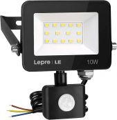 Lepro 10W LED Strahler mit Bewegungsmelder Außen, 850LM Außenstrahler 5000K Kaltweiß Superhell Scheinwerfer, Ideale Aussenleuchte für Garten, Innenhöfe, Garage, Haus, Hotel