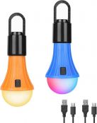 Campinglampe Aufladbar, Lepro Camping Zubehör Camping lampe Zeltlampe Glühbirne Notlicht, 7 Leuchtmodi, 2 Stück für Camping Abenteuer Angeln Garage Notfall Stromausfall