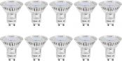 Lepro GU10 LED Lampe, 3W 250 Lumen LED Leuchtmittel, 2700 Kelvin Warmweiß ersetzt 35W Halogenlampen, 100 Grad Abstrahlwinkel, 10er Pack