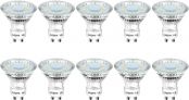 Lepro GU10 LED Lampe, 4W 325 Lumen LED Leuchtmittel ersetzt 50W Halogenlampen, 5000 Kelvin Kaltweiss, 110°Strahlwinkel Reflektorlampen, 10 Stück