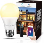 Lepro E27 Smart Lampe, 9W Smart Glühlampen WLAN LED Birnen WiFi LED Light Bulb 806LM Smart Home Lampen Dimmbare Birne, 2.4 GHz, Dimmbares Warmes Licht, Kompatibel mit Alexa Echo, Google Home, 1 Pack