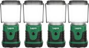 Lepro LED Campinglampe, Mini Camping Laterne, 350LM, 4 Lichtmodi, 3 AA Batterie batteriebetriebene Suchscheinwerfer Camping Lampen mit Bügel & Haken, Batterie nicht enthalten, 4 Pack