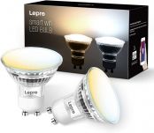 Lepro GU10 Smart Lampe, Wlan Alexa Glühbirnen, Wifi LED Leuchtmittel, 2 Pack (4.5W = 50W, Dimmbare Weiß 2700K-6500K per App oder Sprache), Kompatibel mit Alexa Echo, Google Home