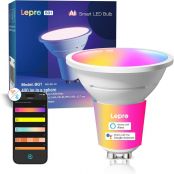 Lepro BG1 Smarte AI GU10 LED Lampe - RGBCW Farbwechsel & Dimmbar, Musik-Sync, Sprachsteuerung WLAN Alexa Glühbirne, Kompatibel mit Alexa & Google Assistant