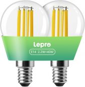 Lepro Energieklasse A E14 LED warmweiss Lampe 2.2W 470 Lumen P45 2700K Warmweiß LED Glühbirne,entspricht 40W Glühlampe,300° Abstrahlwinkel Nicht Dimmbar Energiesparlampe, 2er-Pack
