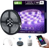 LE Smart LED Strip 5M Outdoor, RGB 150 LEDs, Smart LED Streifen Wifi, IP65 Wasserdicht Wlan LED Band, LED Lichtband Außen, Stripes Lichterkette Leiste Kompatibel mit Alexa, App, Google Home