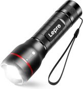 Lepro LED Taschenlampe, LE2000 Extrem Hell Klein Taschenlampen Batteriebetrieben mit 5 Modi, Zoombare Camping Handlampe, wasserdichte praktische Flashlight für Outdoor, Wandern, Angeln, Gassigehen