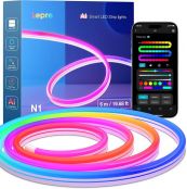 Lepro Neon AI LED Strip 6m, RGB LED Streifen mit App-, Musik- und Sprachsteuerung, kompatibel mit Alexa & Google Assistant, für Wohnzimmer, Gaming, Party, Wanddeko, Personalisierter KI-Lichtdesigner