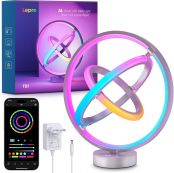 Lepro AI Smart Tischlampe TB1, Personalisierter KI-Lichtdesigner, Musik Sync/APP Sprachsteuerung Tischleuchte, Table Lampe Dimmbar, RGB+IC-Technologie, Kompatibel mit Alexa/Google, Keine Fernbedienung