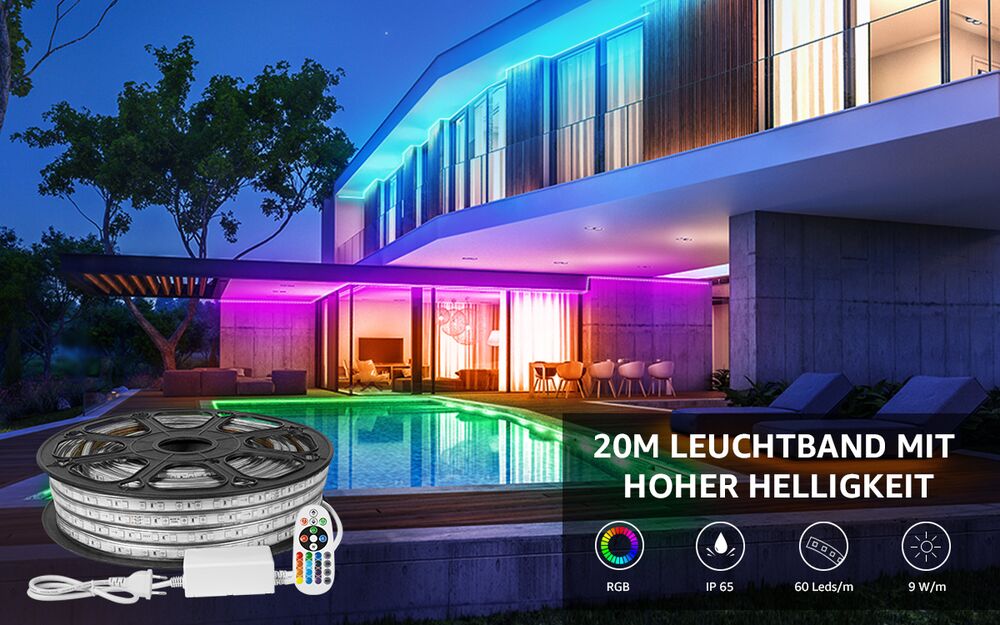 Farbwechselnde LED-Leuchtbänder mit Fernbedienung